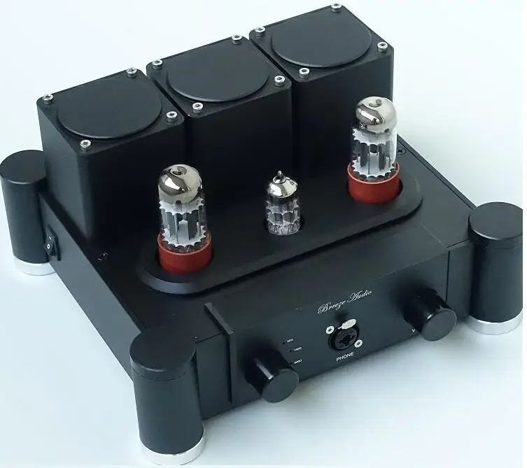 Pure Class A 6SN7+12AX7 Tube Headphone Amplifier HiFi Stereo Valve amp black silver colorin