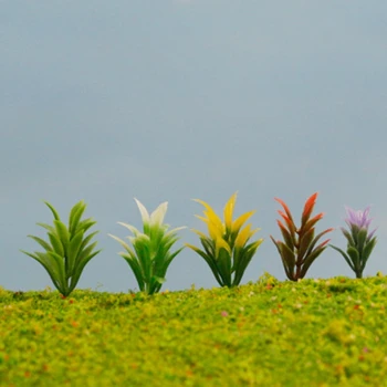 

100pcs 1:100 HO Scale Flower Grass Mix Colors Model Trains Layout Railway Oct20-A