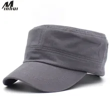 Minhui/Новинка года; однотонные армейские кепки для мужчин; винтажная плоская кепка; женская хлопковая кепка; регулируемый головной убор; s