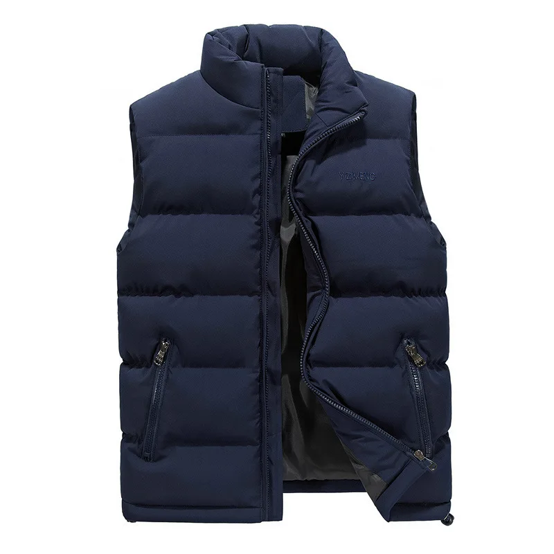 

Erkek Yelek Men Winter Plus Size Vest Mens Casual Solid Waist Coat Man Stand Collar 6XL Jacket Coat Slim Zipper Up Gilet Homme L