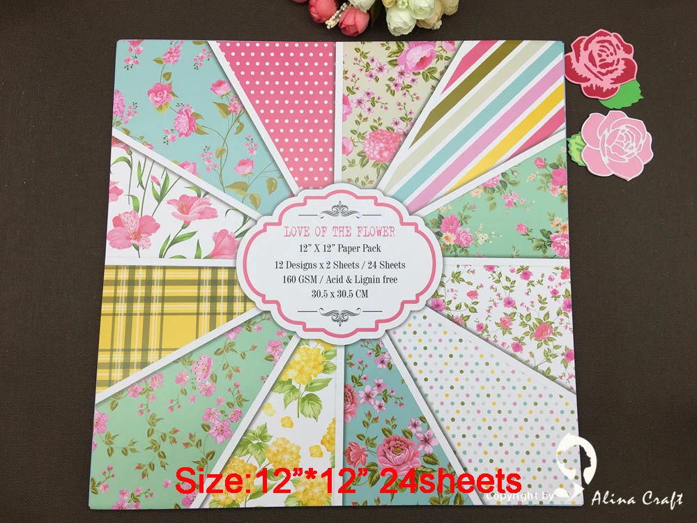 

24 sheets 12"X12" patterned paper Scrapbooking paper pack handmade craft paper craft Background pad