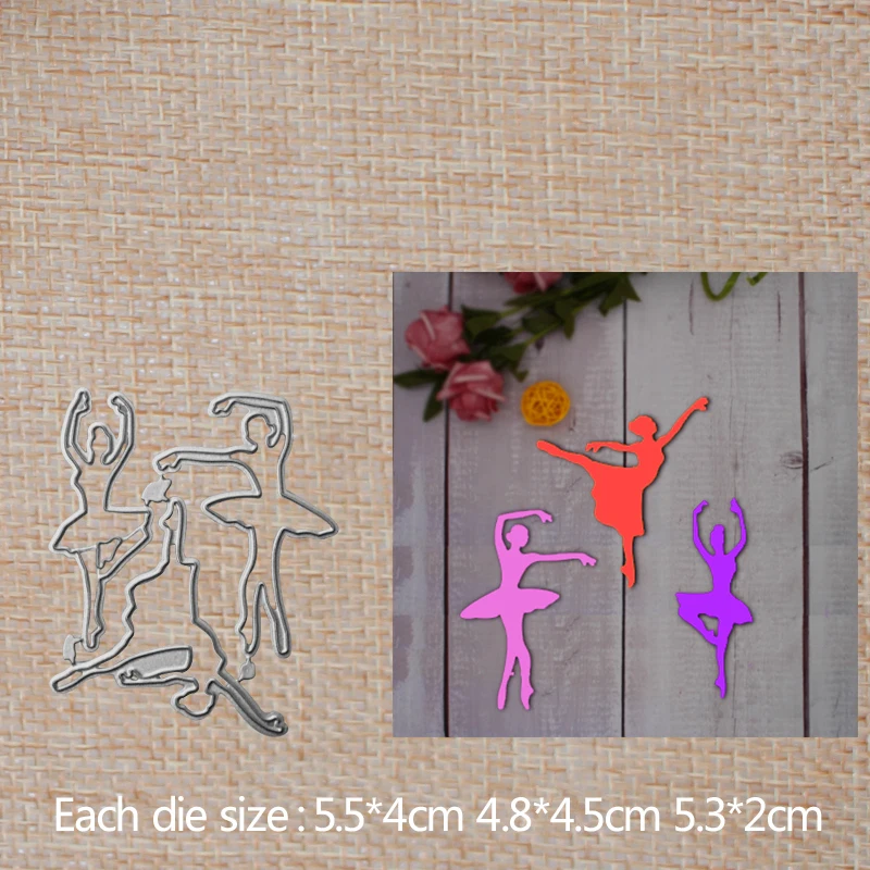 

Metal Cutting Dies 3 pcs Ballet Dancer DIY Scrapbook Album Photo Cards Decoration Embossing Stencils