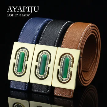 

New Men's Belt Ceinture Homme Litchi Pattern Business Belt Leisure Chinese Style Luxury Belt Jade Smooth Buckle Off White Belt