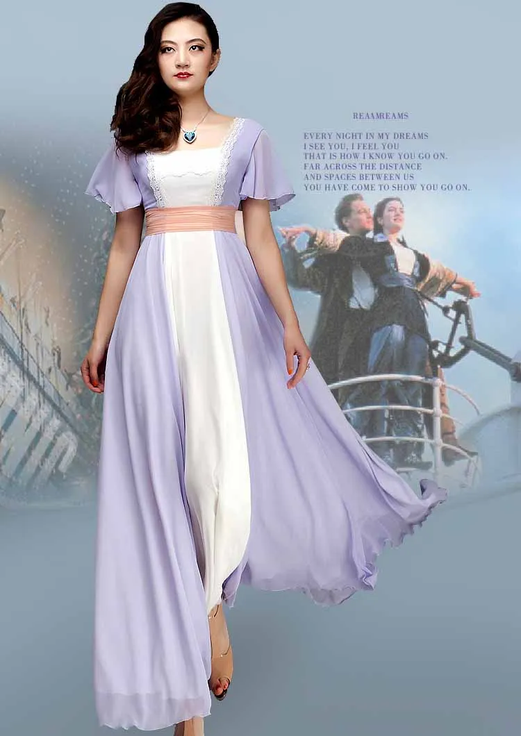 

Titanic Rose White Dress Costume - Custom Tailed party lolita dress in Any size