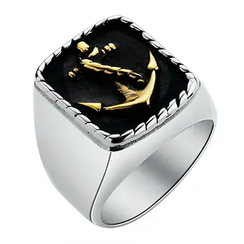 

Solid Anchor Ring 316L Stainless Steel Jewelry Men Boys Cool Ocean Navy Army Man Men Rings Anchor Jewelry Wholesale