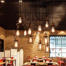 Retro Edison Bulb Pendant Lights Vintage Loft Antique Adjustable DIY E27 Art Spider Pendant Lamp Home Lighting AC 110V-240V