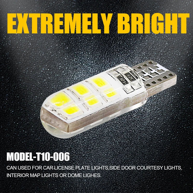 Hlxg 10 шт w5w led T10 COB свет интерьер Номерной знак купол сторона пульт дистанционного