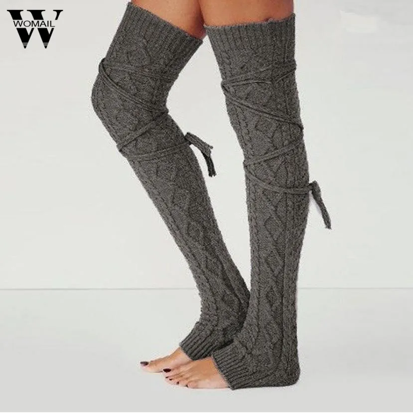 Girls Ladies Women Thigh High Leg Warmers Over the Knee Long Knitted ...
