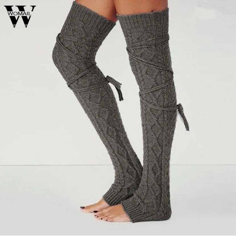 Girls Ladies Women Thigh High Leg Warmers Over the Knee Long Knitted