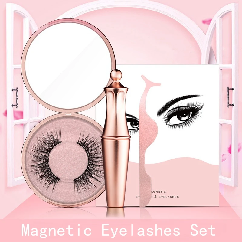 

1Set Magnetic Natural Look False Lashes Eyeliner False Eyelashes Eyelashes Set Long Extension Women Eyes Makeup Beauty Tools