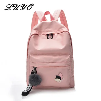

LUYO Women Nylon Backpacks Female Rucksack School Cute Pink Backpack For Girls Fashion Travel Bag Mochilas Sac A Dos Bagpack