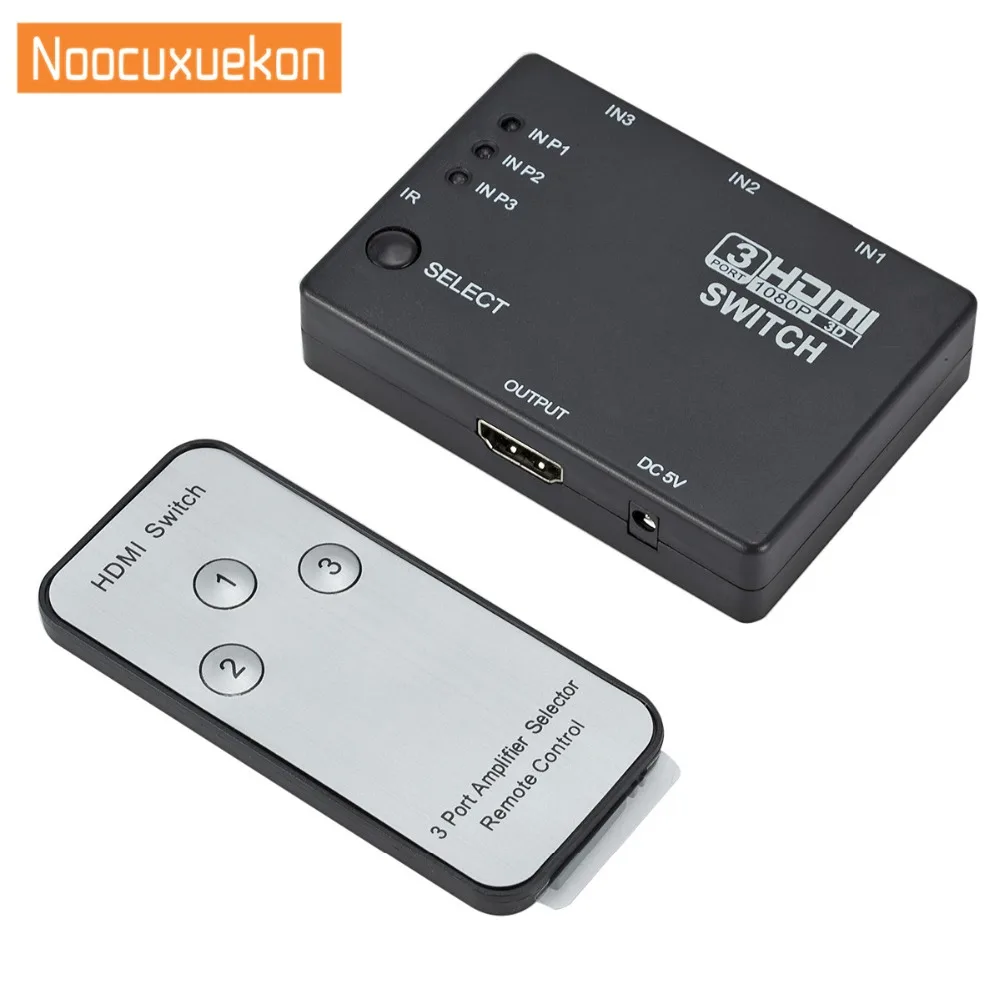

3x1 HDMI Splitter 3 Ports 1080P Video HDMI Switch Switcher HDMI Splitter with Remote Splitter Box HDMI Adapter for HDTV DVD PS3