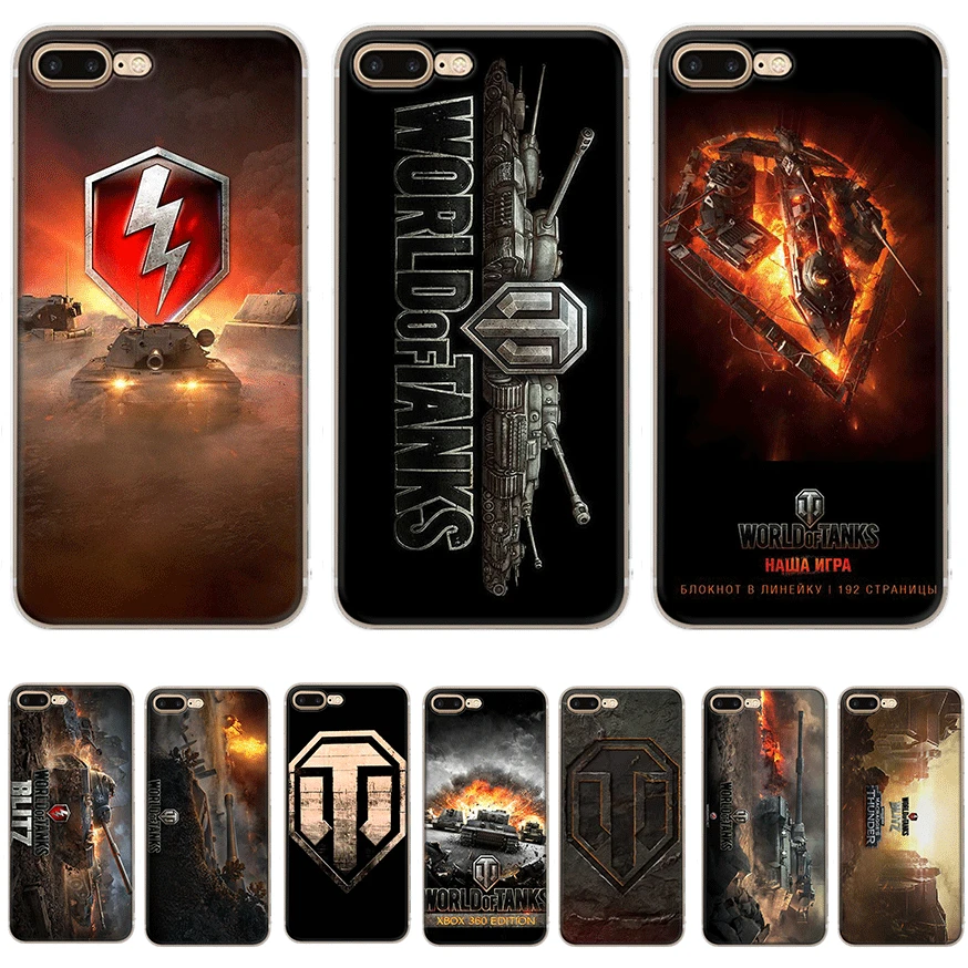 

Gerleek Soft TPU Case For iPhone 6 6s 7 8 Plus XR X XS Max Cover Protection Tanks Game WOT