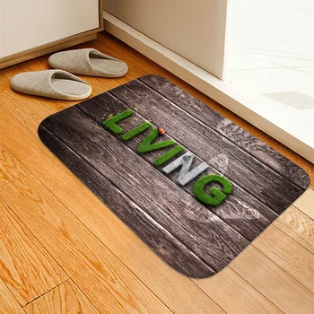 

Nodic Wood Grain Floor Carpet Outdoor Entrance Indoor Carpet Rugs Doormat Flannel Anti-slip Bathroom kitchen Floor Mats 40x60cm