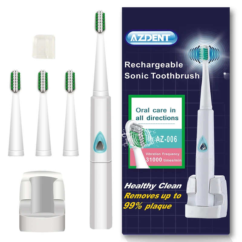 AZDENT 4 шт./компл. Зубная щётка головки сенными головками подходят электрическая звуковая Зубная щётка AZ-06 или AZ-1 Pro зубная щетка зубная