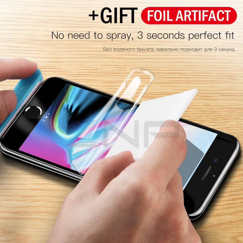 Koop ZNP Soft Volledige Cover Hydrogel Film Voor iPhone 6 6 s 7 8 Plus X Screen Protector Voor iPhone X 8 7 6 6 s Beschermende Film (Geen Glas)