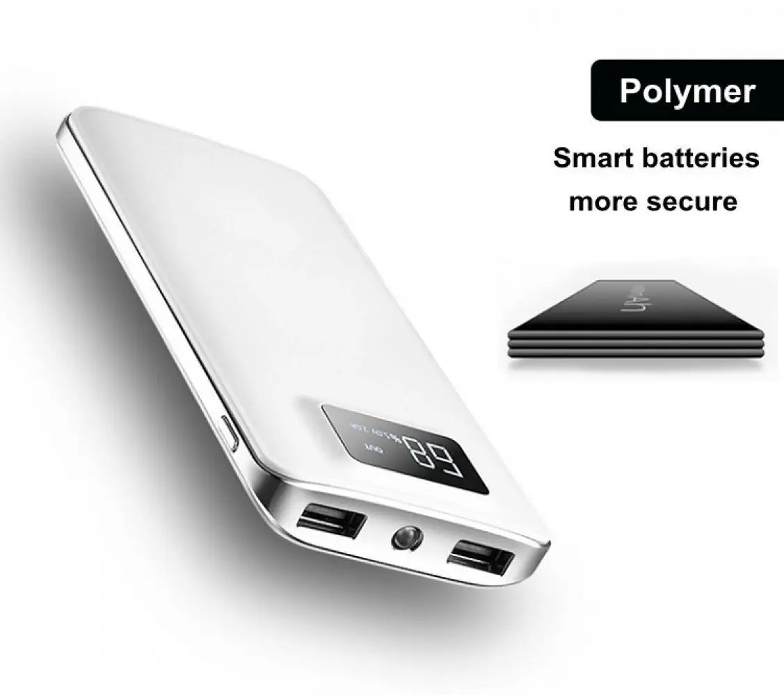30000mAh Power Bank External Battery Pack LCD Screen Display Portable Dual USB Ports Phone Charger For iPhone Tablet Phone