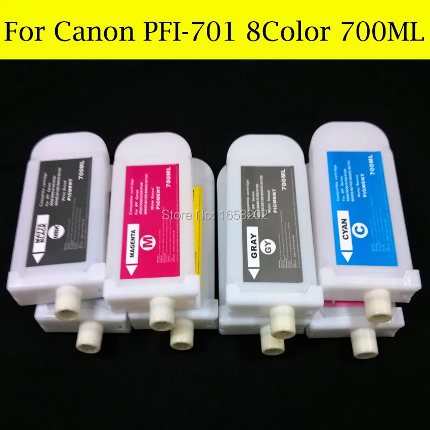 

8 цветов/комплект, картридж для принтера Canon PFI701, iPF8000s, iPF8010s