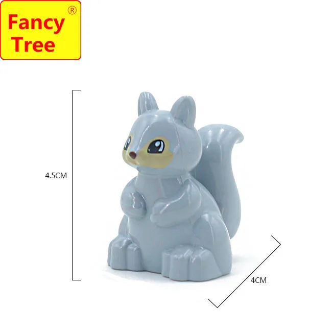 squirre Совместим с Duplo большой блок животное бегемот жираф слон Обезьяна коричневый медведь панда Тигр лошадь лиса белка игрушки - Цвет: squirre