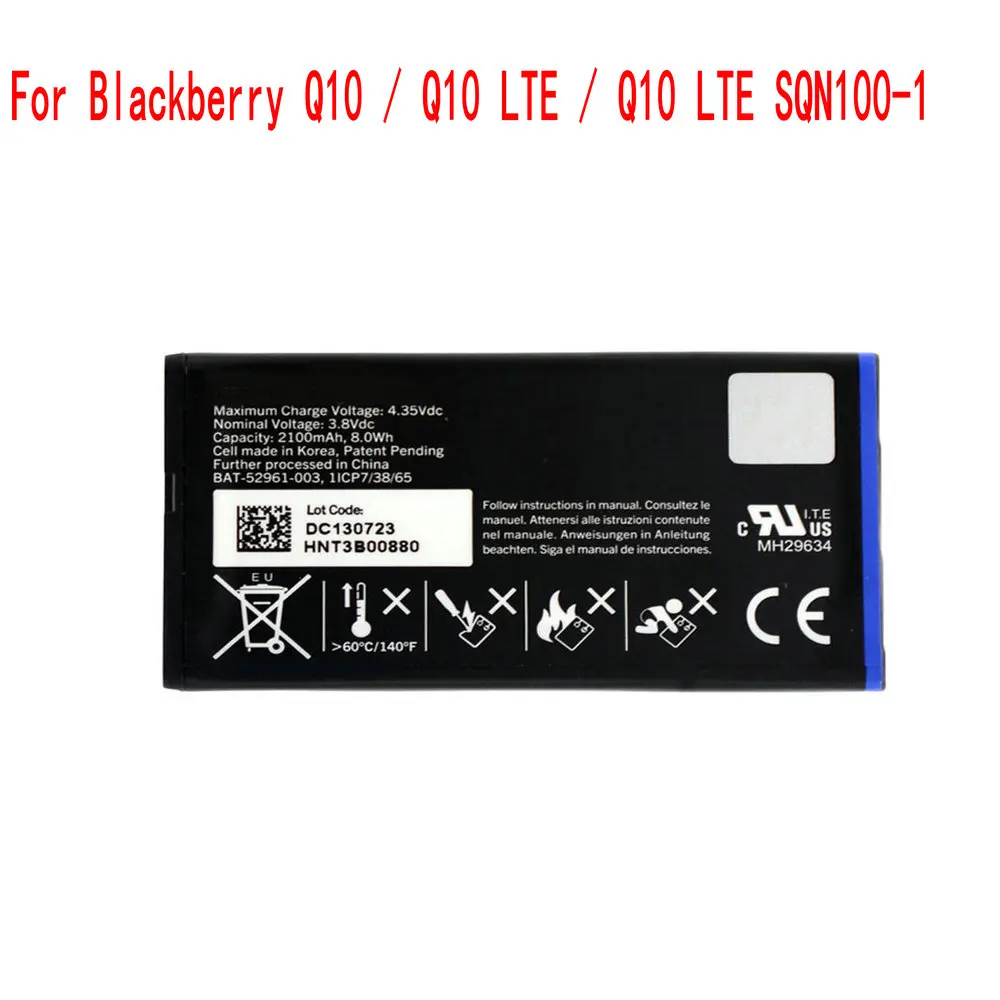 100 New Original Nx1 Nx1 2100mah Battery For Blackberry Q10 / Q10 Lte