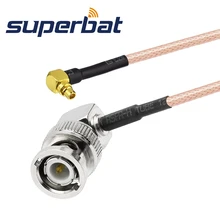 Superbat коаксиальный BNC штекер под прямым углом к MMCX разъем правый угол помощью соединительного кабеля RG316 15 см Удлинительный кабель bnc