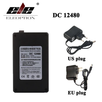 

ELEOPTION Black DC 12V 4800mAh DC 12480 Rechargeable Portable Li-ion Battery for CCTV Camera Transmitter