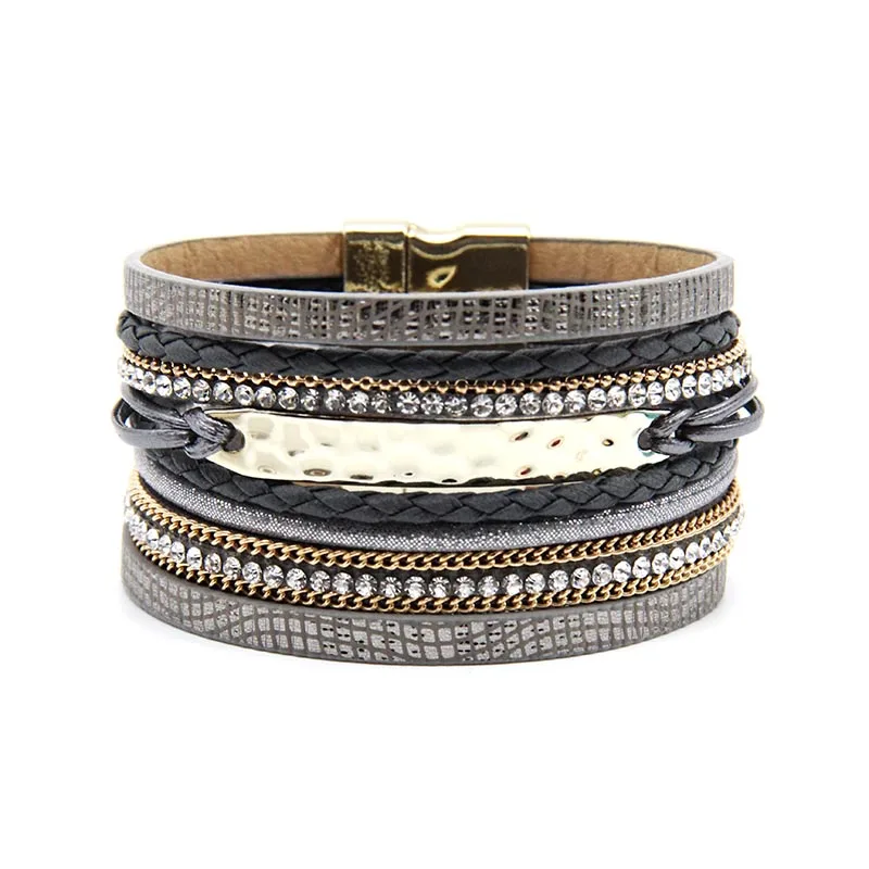 ZG Новое поступление, модные ювелирные изделия, серый и кахки цвет, женский браслет с золотым цветом, магнитный браслет