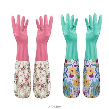 

Durable Waterproof Household Glove Dishwashing Cleaning Rubber Long sleeves For Dish Washing