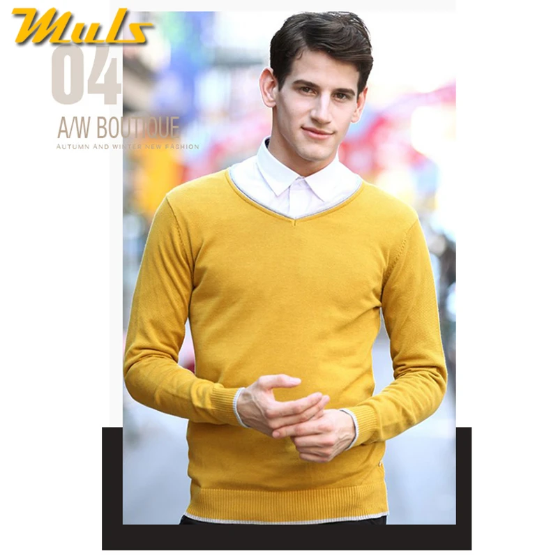 6 цветов, хлопковые свитера для мужчин, v-образный вырез, мужские свитера, пуловер, Джерси, мулс, бренд, Осень-зима, 4XL, вязаная одежда для мужчин, MS8891