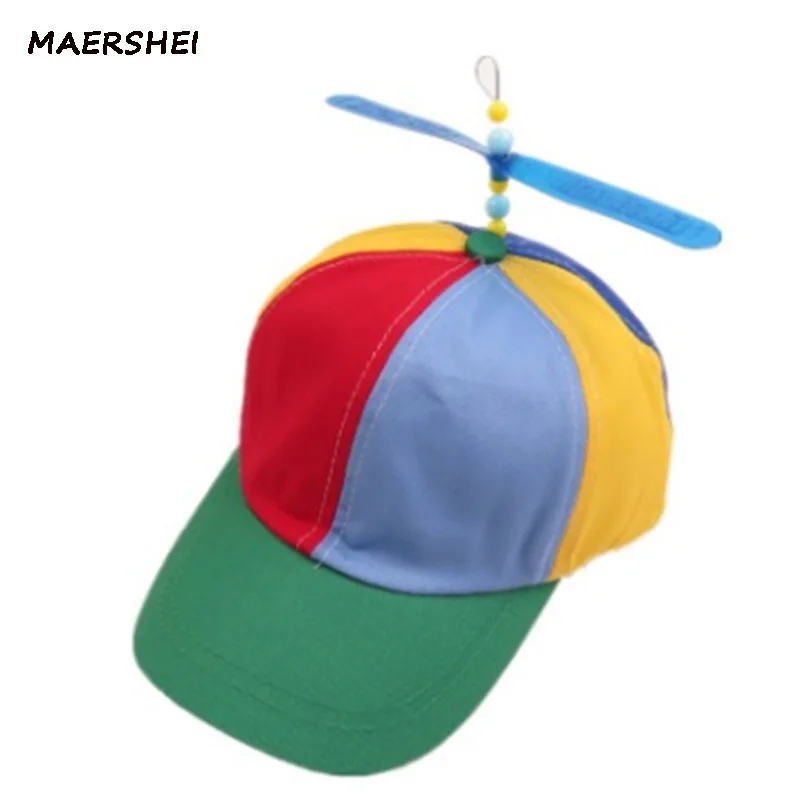 

MAERSHEI children's baseball cap propeller bamboo dragonfly hat hipster boys and girls outdoor sunshade hat curved eaves basebal