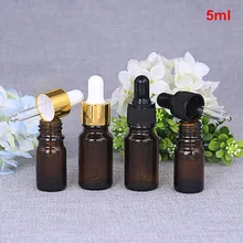 50x5 мл янтарные маленькие стеклянные крошечные флаконы-капельницы, пузырьки для отбора проб эфирного масла