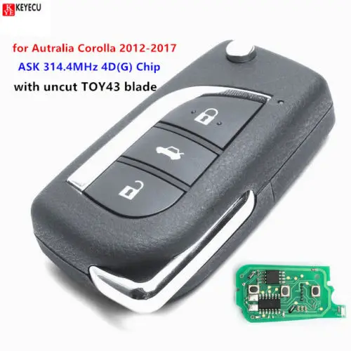 Keyecu Замена новый обновленный дистанционный брелок 314 4 МГц 4D72 для австралийской