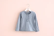 Manufacturers selling 2016 autumn new girls pure color single-breasted T-shirt