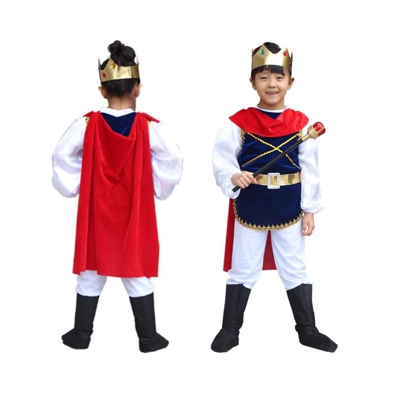 

Halloween Cosplay Costume Prince Children The King Crown Belt Costumes Children's Day Boys Fantasia European royalty clothing