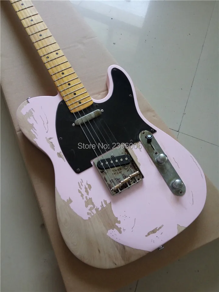 Biggest handcraft relic studio.aged light pink telecast guitarra.100% handmade relic tele guitar.Ash body.old hardware free ship Biggest handcraft relic studio.aged light pink telecast guitarra.100% handmade relic tele guitar.Ash body.old hardware free ship