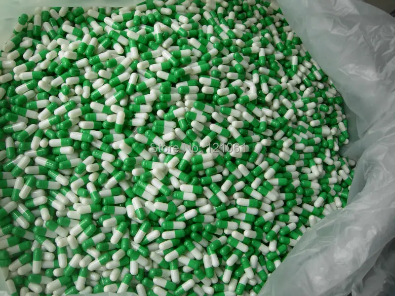 3#1000 шт! Зеленые-белые пустые капсулы Размер 3, пустые капсулы Размер 3, отделенные или закрытые пустые капсулы