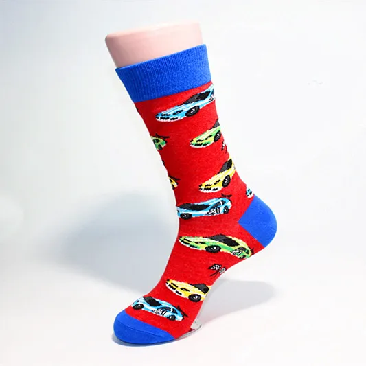 Новинка, модные мужские носки в стиле хип-хоп из чёсаного хлопка, тренд, Harajuku, Marvel, клоун, курица, скейтборд, счастливые носки, забавные носки, EUR39-46 - Цвет: Зеленый