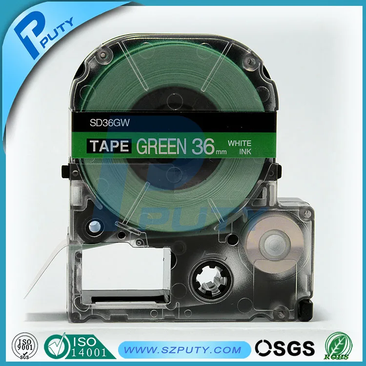 

compatible White on Green SD36GW 36mm label tapes for label printers