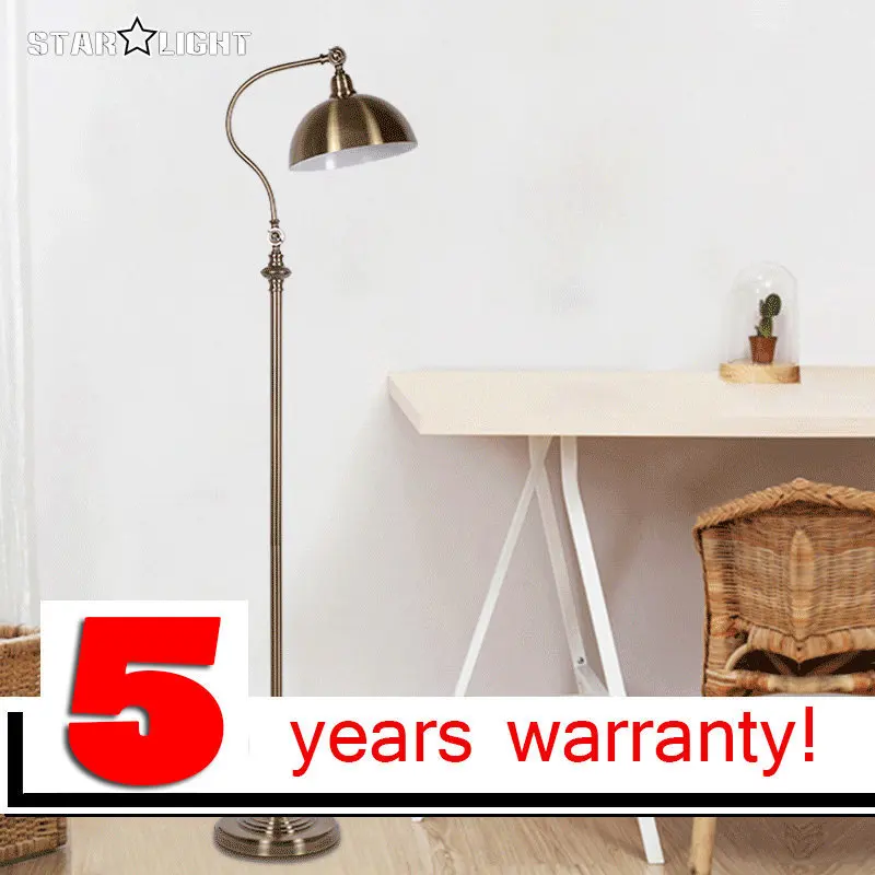 

Adjustable floor lamp machinery punk style floor light fixture E27 LED source flexible metal plating bronze floor lamp