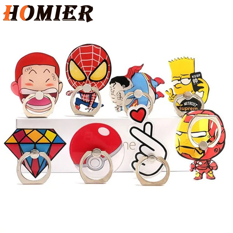 

Universal Metal 360 degree rotation Finger Ring Mobile Cell Phone Cartoon Hand Stand Holder For iPhone 7 8 plus X Bracket holder