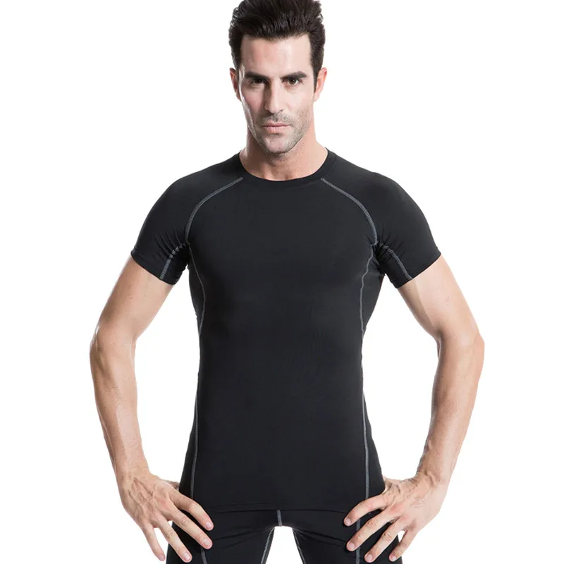 

2019 New Men Compression Tight Fitness Basketball Jersey Gym Training Running Sportswear Short Sleeve YogaT Shirt