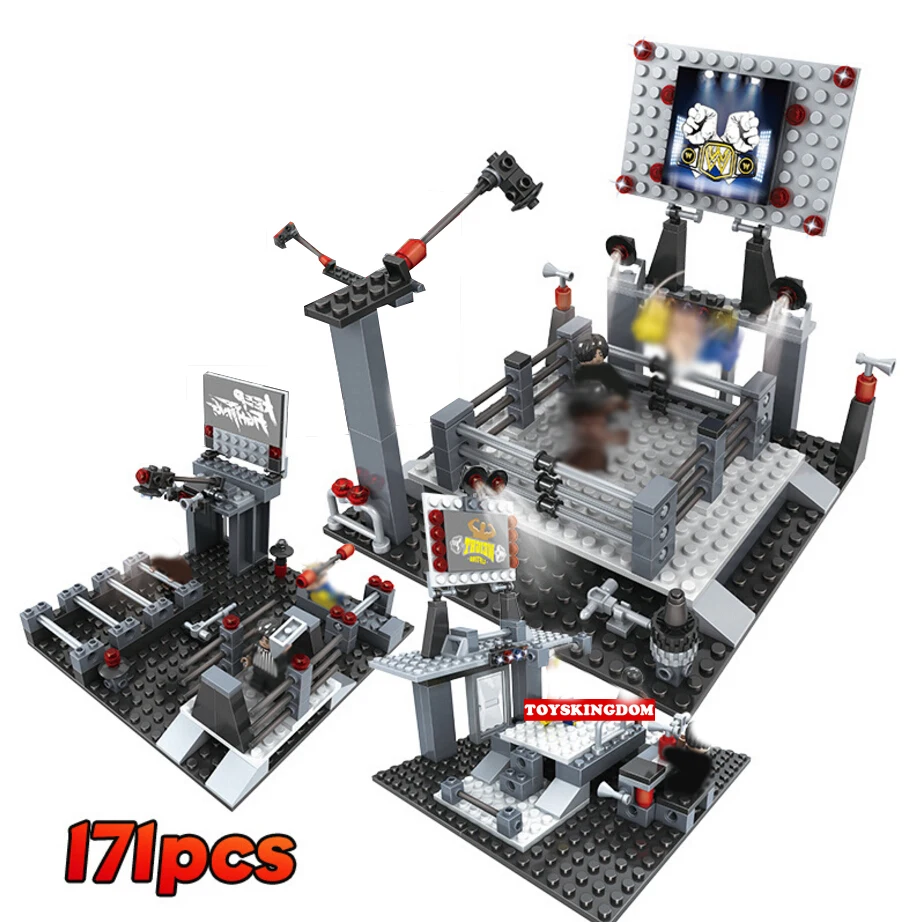 

Hot World Wrestling Match 3in1 Gym Training Sport Club Building Block Wrestler Referee Figures Bricks Toys for Boys Gifts