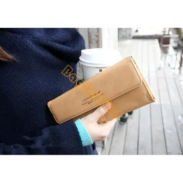 women&#39;s envelope clutch bag long PUleather Wallet Ladies designer Purse Checkbook Handbag drop ...