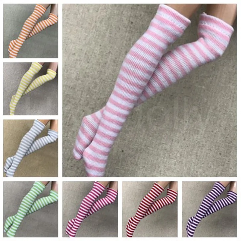 Doll Accessories Doll Clothes Accessories Plush Doll Accessories 1 Pair Fashion Stripe Blyth Doll Stocking for Licca, Azone, Momoko, OB, Barbies 1/6 Doll Socks