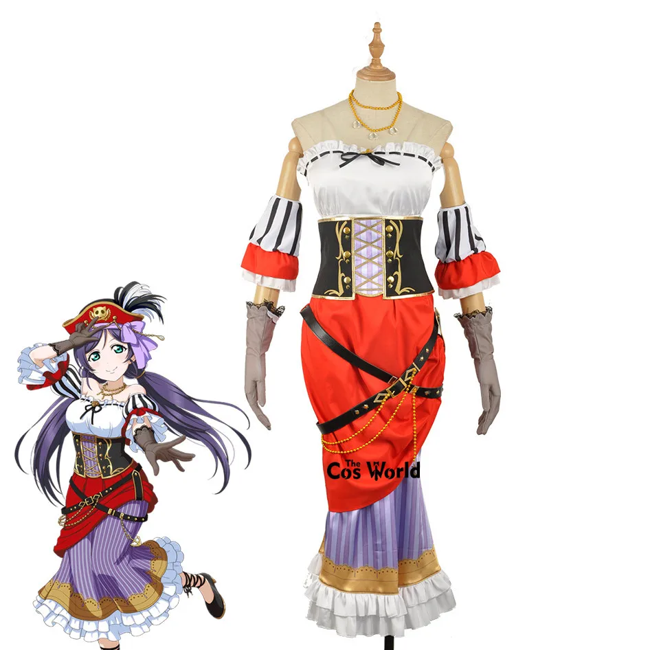 Love Live School Idol Project Tojo Nozomi платье фартук с морским пиратством Униформа костюмы для
