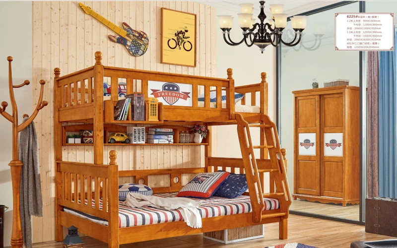Европейский стиль твердой древесины двухъярусная кровать