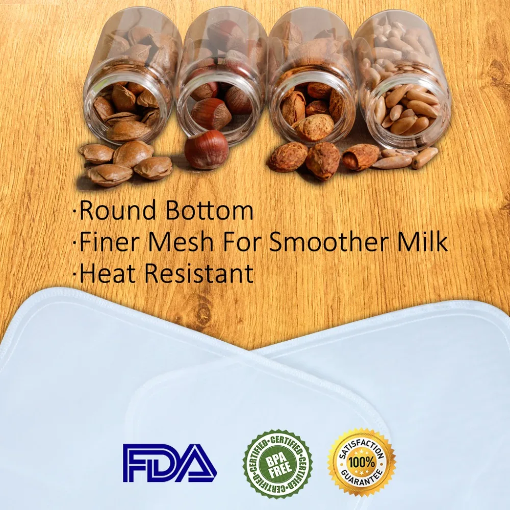 2 шт. многоразовые еда фруктовый фильтр мешок мешочек орехового молока Squeeze сок Сетки Сито сырья суп FDA пищевой 11,8x11,8 дюймов