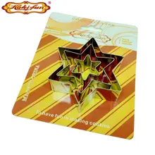 Куки-веселые 3 шт./компл. Star для нарезки печенья в виде Нержавеющая сталь печенья прессформы Fondant(сахарная) резак инструменты для украшения торта