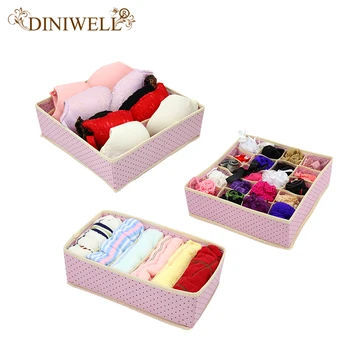 

DINIWELL Non-woven Foldable Underwear Storage Box Bra Underwear Closet Organizer Drawer Divider Organizer Container Organizador