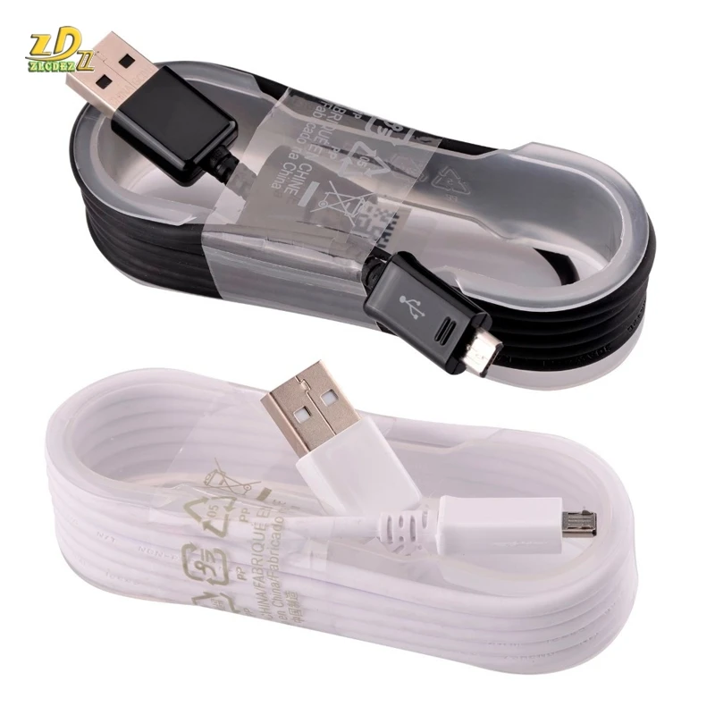 500 шт./лот оптовая продажа черный белый Micro USB 2 0 кабель для синхронизации данных